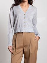 Remy Cardigan in Featherweight Cashmere - Pebble