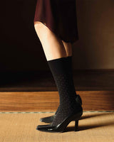 Eira Petite Dots Knee-Highs - Black