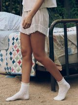 The Eyelet Tap Short in White
