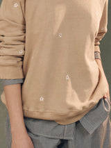 The Slouch Sweatshirt with Daisy Embroidery