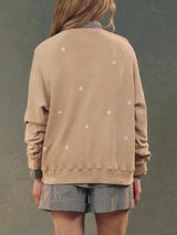 The Slouch Sweatshirt with Daisy Embroidery