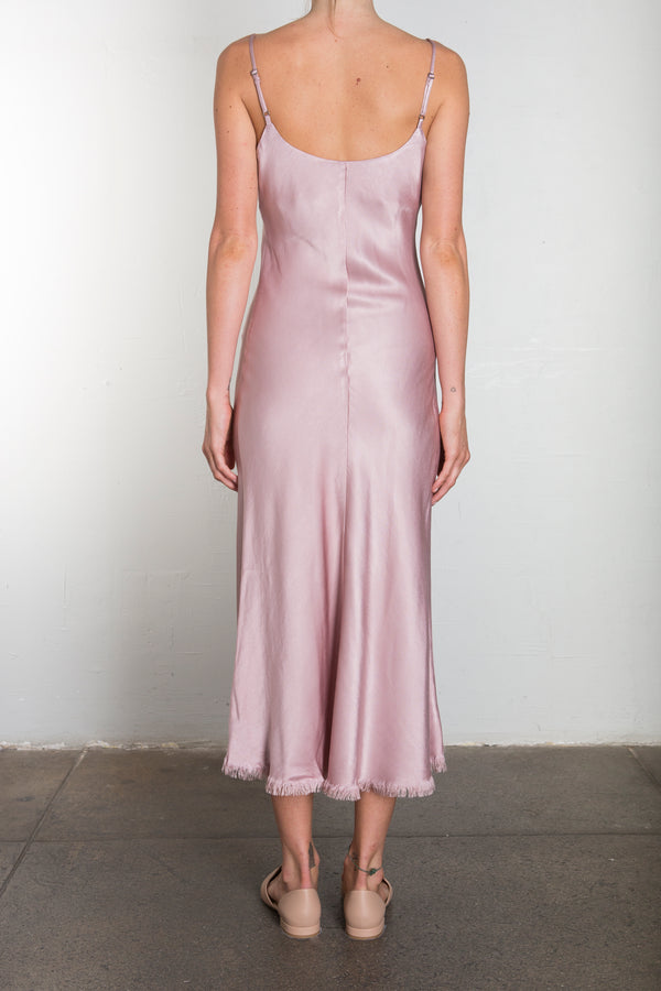 Farrah Slip Dress in Vintage Satin - Blush