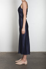 Farrah Slip Dress in Vintage Satin - Night