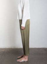 Erika Drop Pant in Vintage Satin - Olive *Final Sale*