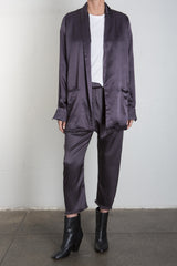 Erika Drop Pant in Vintage Satin - Graphite