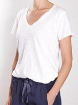Classic V-Neck Tee in Supima Slub - White