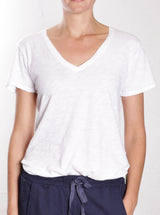 Classic V-Neck Tee in Supima Slub - White