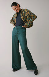 Hepburn Pant in Italian Satin - Bottle *Final Sale*