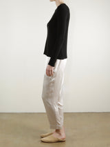 Jimmy Long-Sleeve Tee in Lightweight Rib - Black