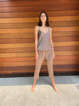 Erika Drop Pant in Vintage Satin - Anthracite
