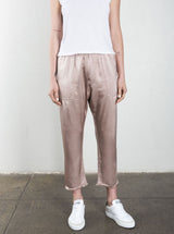 Erika Drop Pant in Vintage Satin - Nude *Final Sale*