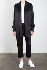 Erika Drop Pant in Vintage Satin - Black