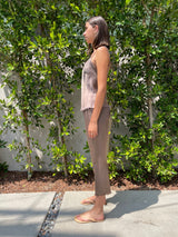 Erika Drop Pant in Vintage Satin - Anthracite
