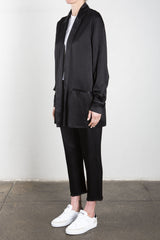 Erika Drop Pant in Vintage Satin - Black
