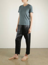 Erika Drop Pant in Vintage Satin - Lava