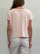 Kerri Boxy Crop Tee in Supima Slub - Blush