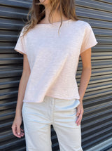 Kerri Boxy Crop Tee in Supima Slub - Blush