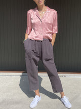Erika Drop Pant in Linen - Carbon