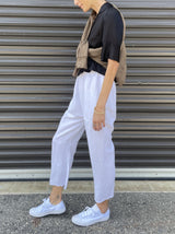 Erika Drop Pant in Linen - White
