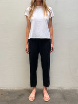 Erika Drop Pant in Linen - Black