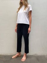 Erika Drop Pant in Linen - Black