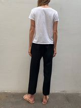 Erika Drop Pant in Linen - Black