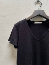Classic V-Neck Tee in Supima Slub - Black