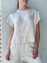 Piper Tee in Vintage Satin - Parchment *Final Sale*