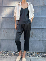 Erika Drop Pant in Vintage Satin - Lava