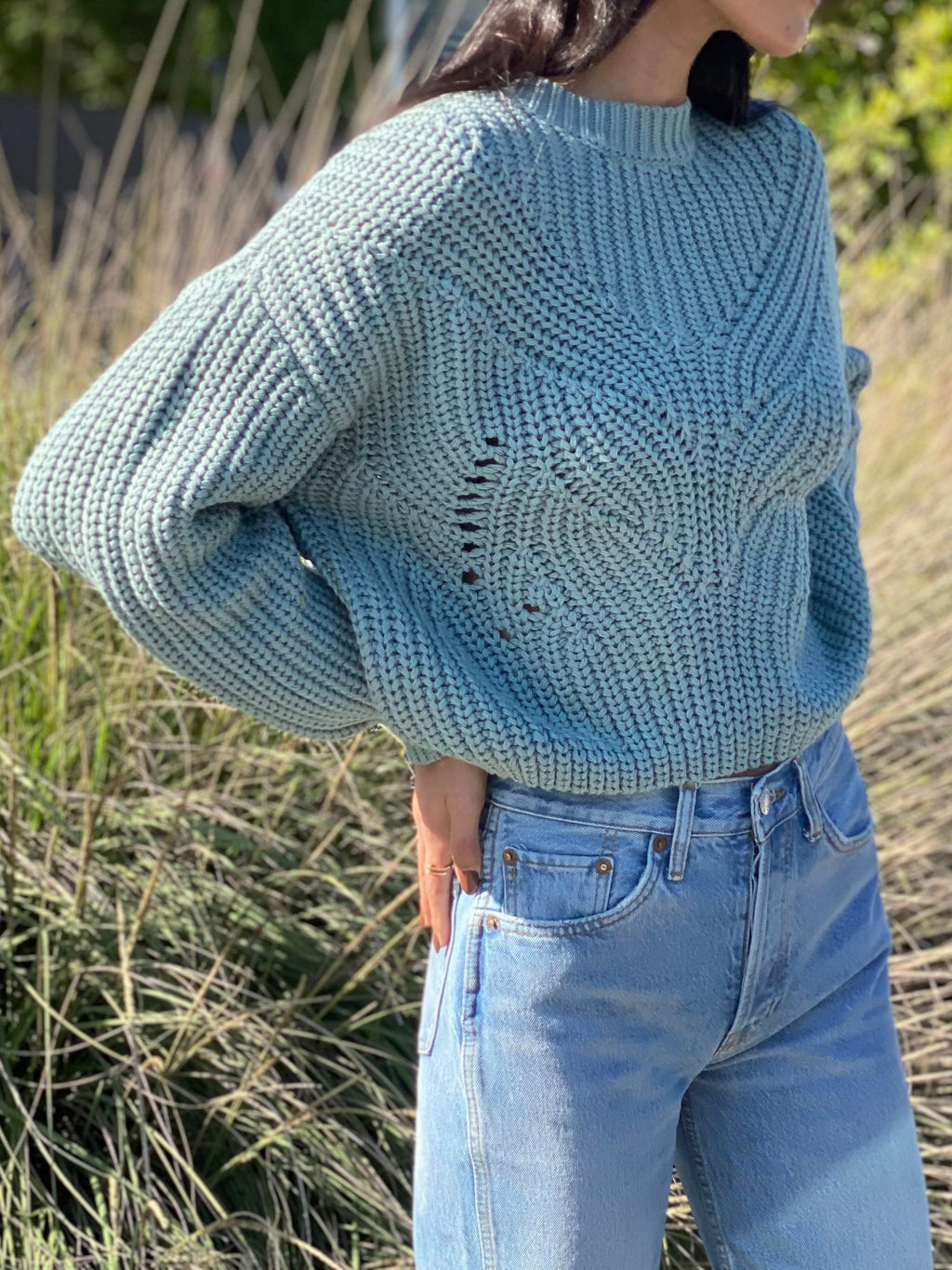 Ersa Crop Cotton Sweater - Stone – Pharaoh Collection