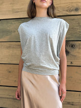 Terrance Tuck Tee - Light Heather Grey