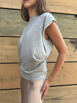 Terrance Tuck Tee - Light Heather Grey