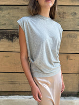 Terrance Tuck Tee - Light Heather Grey