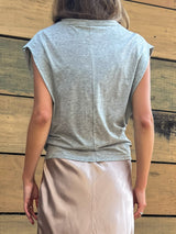 Terrance Tuck Tee - Light Heather Grey