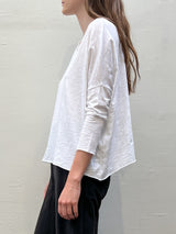 Tommy Boxy Tee in Supima Slub - White