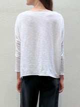 Tommy Boxy Tee in Supima Slub - White