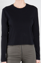 Drea Long-Sleeve Tee in Lightweight Jersey - Black