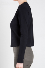 Drea Long-Sleeve Tee in Lightweight Jersey - Black