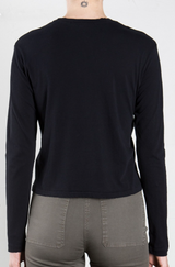 Drea Long-Sleeve Tee in Lightweight Jersey - Black