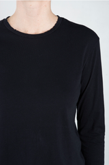 Drea Long-Sleeve Tee in Lightweight Jersey - Black