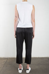 Erika Drop Pant in Vintage Satin - Black