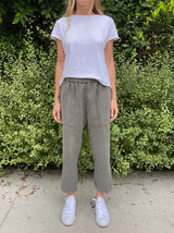 Erika Drop Pant in Linen - Military