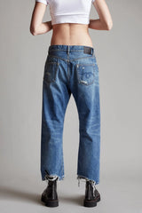 R13 Boyfriend Jean - Bain with Rips