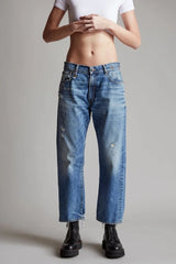 R13 Boyfriend Jean - Bain with Rips