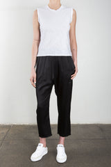 Erika Drop Pant in Vintage Satin - Black