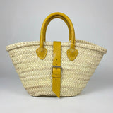 French Market Bag - Straw with leather handle