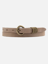 Alie Skinny Leather Belt - Taupe