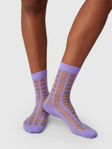 Swedish Stockings Alicia Grid Socks - Lavender