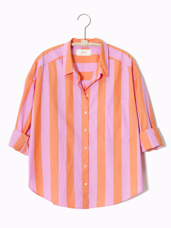 Xirena Jordy Shirt - Pomelo Stripe