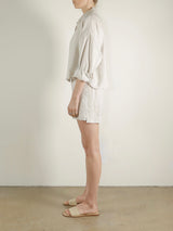 Lea Short in French Linen - Cement